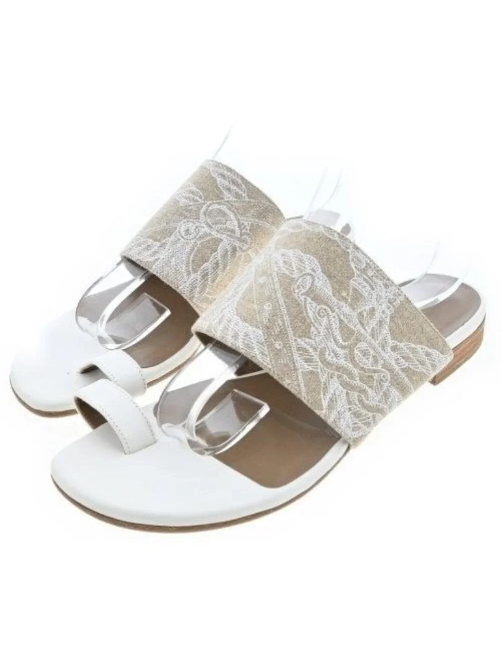 Hermes Sandals White